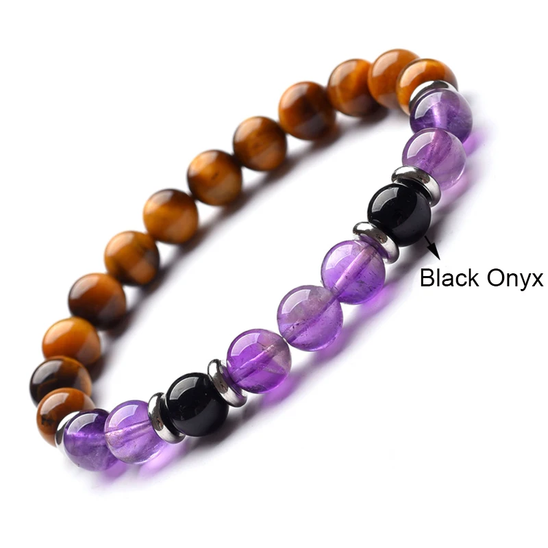 
Bead Bracelet Natural Stone Amethyst Tiger Eye Agate Bracelet Enough Stock Goods 