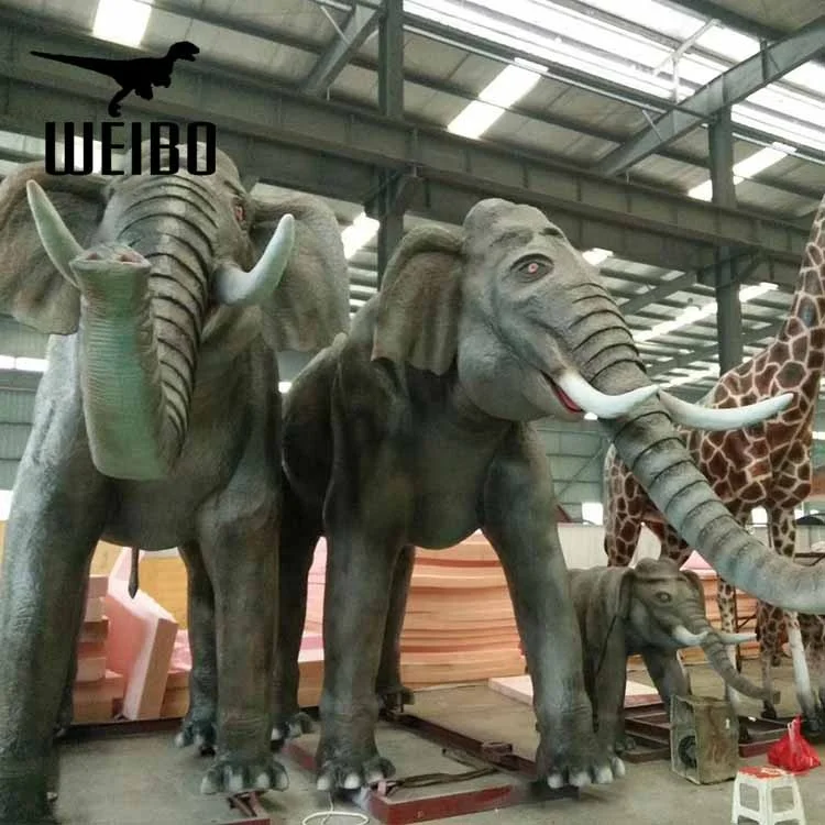 Life size elephant animatronic animal robot animal model