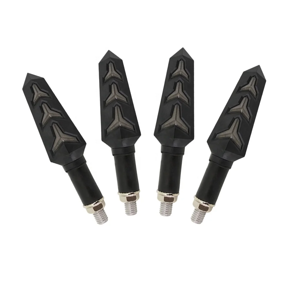 Waterproof Rear Amber Bike Indicators 12V DRL Sequential LED Turn Signal Strip Lights for Motorcycles