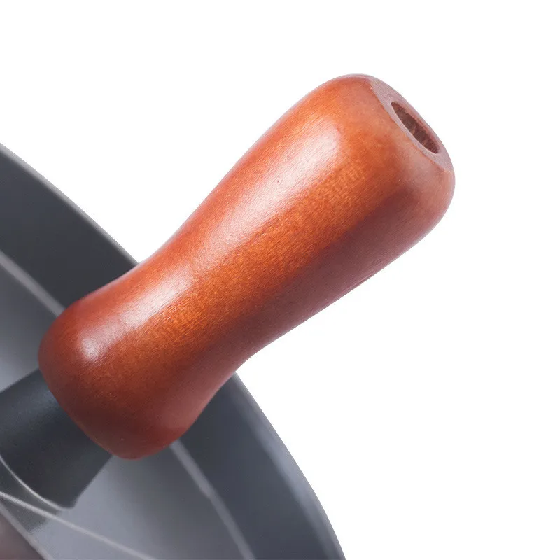Wood handle round Non-Stick aluminum Alloy hamburger press meat burger patty Press