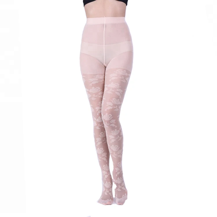 Custom Design Super Elastic Sexy Jacquard Soft Silk Stockings
