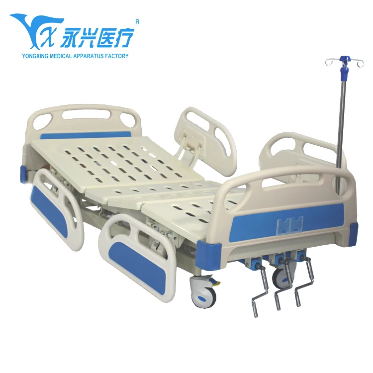 
YONGXING cheap price folding elderly care manual rotating medical nursing bed with toilet A04-018 