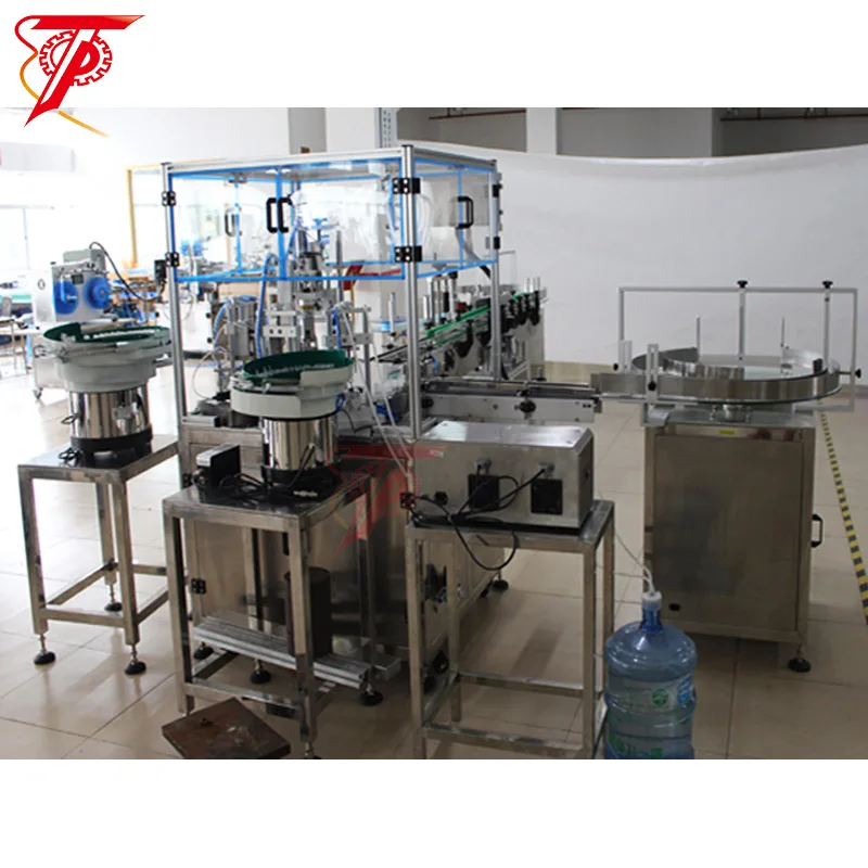 Электрическая сигарета в маленькой бутылке жидкость ротационная машина для наполнения и закупорки небольших