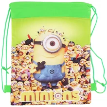 2016 New! Minion bags Children School Bags For Girls &Boys Cute Cartoon Kids Drawstring Backpack two side Gifts Back To School