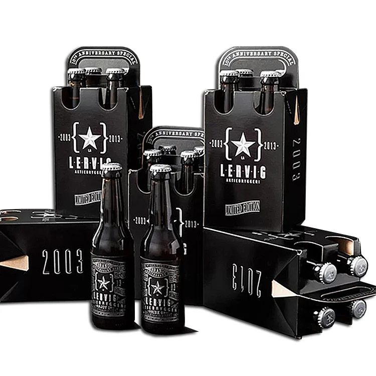 Printing Custom 6pack 4pack Bottles Beer Carrier Corrugated Cardboard Wine Box