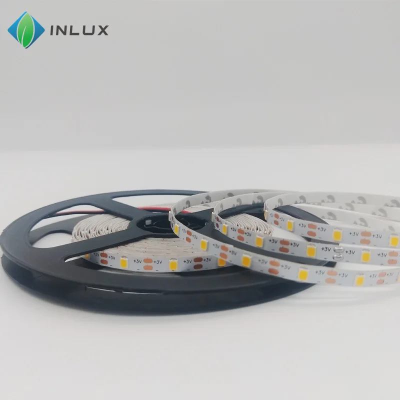 DC 3V smd 2835 60leds warm white cool white 5mm width strip led tv rechargeable battery operated high brightness 3V led strip