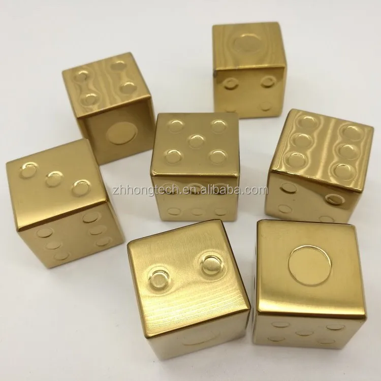 Premium Gold Dice Whiskey Stones Stainless Steel Gold Ice Cube Whiskey Rocks & Stainless Steel Ice Cubes for wine