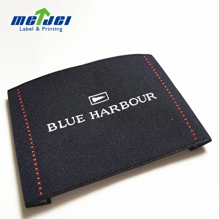 Custom logo black satin silk clothing care woven dress label