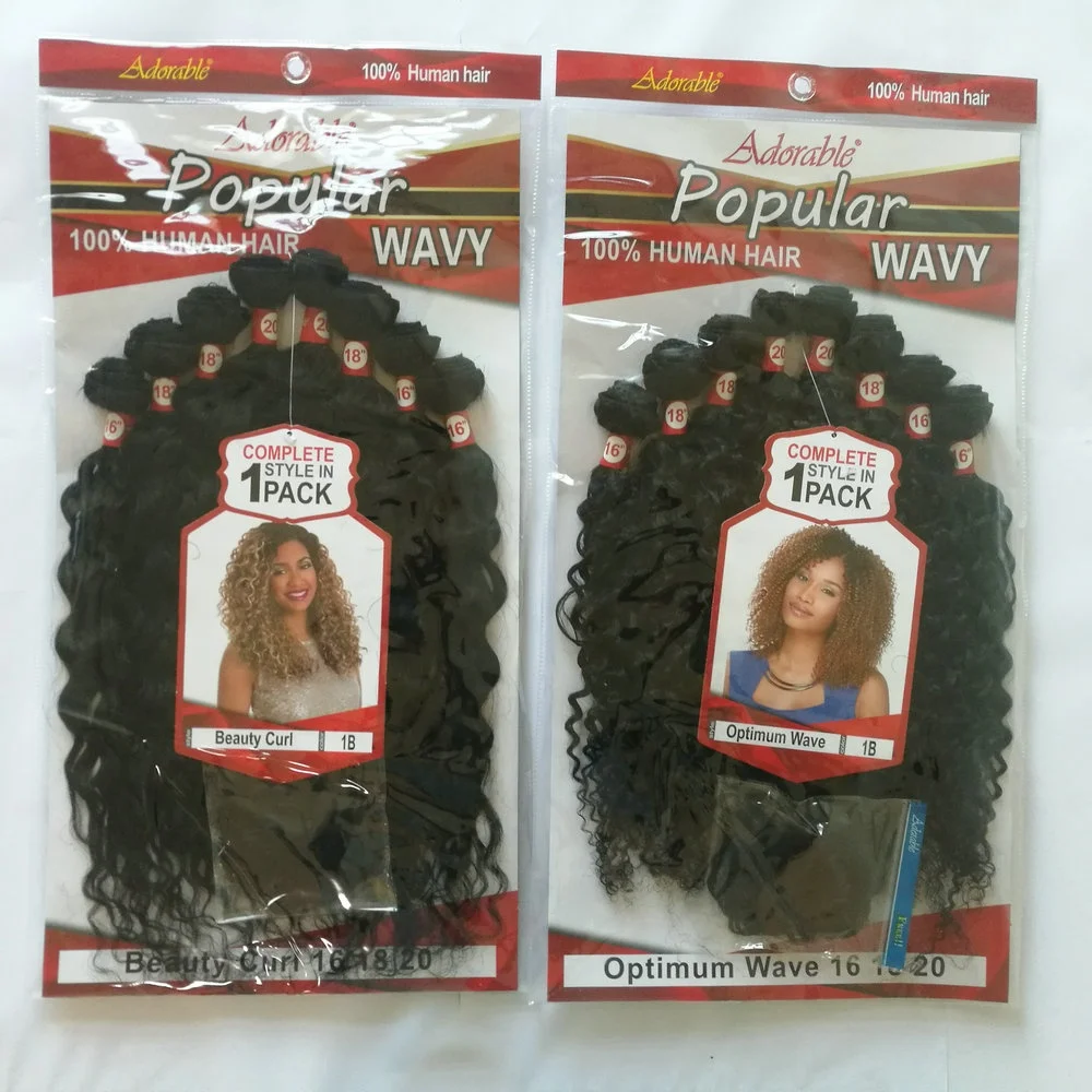 Xuchang hair заводская цена человеческие волосы в виде животных смешанные синтетические тканые оптимальная водная волна 8 шт./лот с бесплатной застежкой