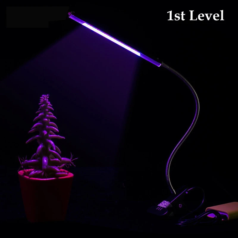 Grow Light LED Clip Lamp Red Light for Plants Indoor Plant Table Lamp
