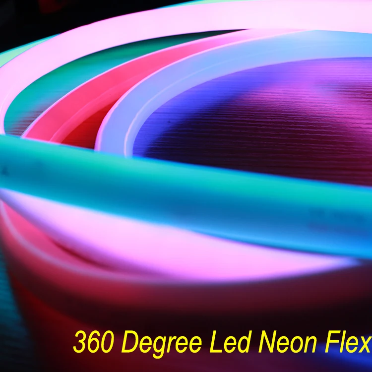DMX Control SMD 5050 360 Degree SPI Addressable Digital Round LED Neon Flex Rope Light Tube Neon Flex Sign Outdoor