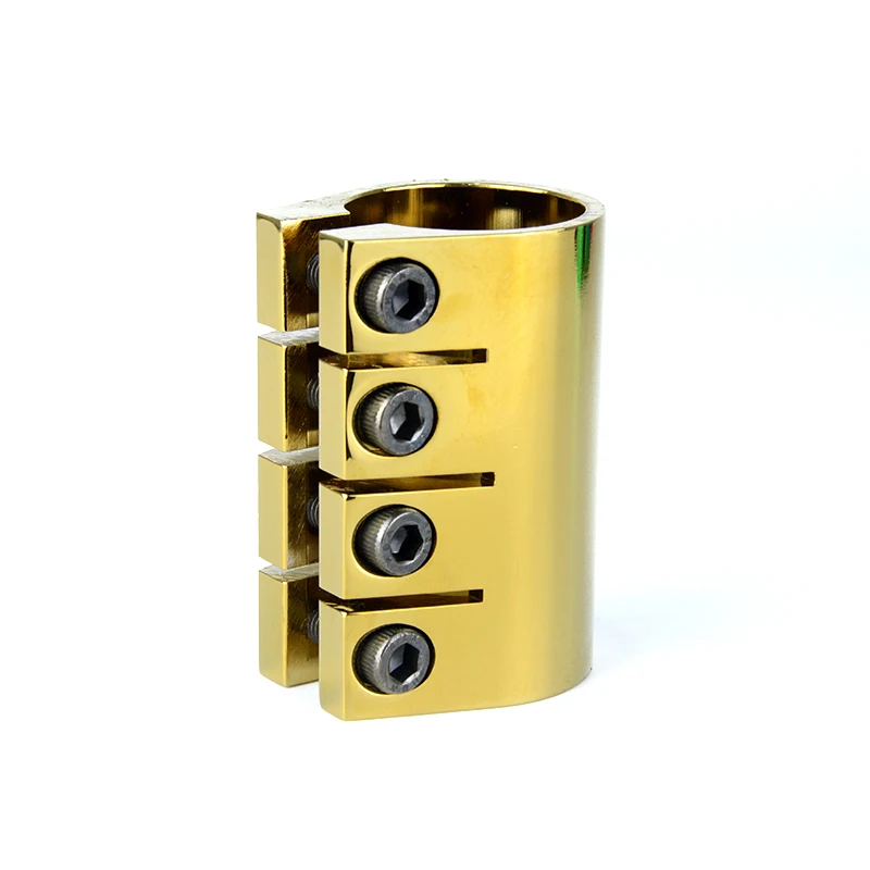 Electroplated golden 4 holes pro scooter clamps