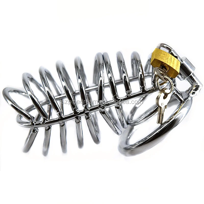 Stainless steel male chastity device metal cock cage penis cage chastity belt penis lock adult sex toys for men penis