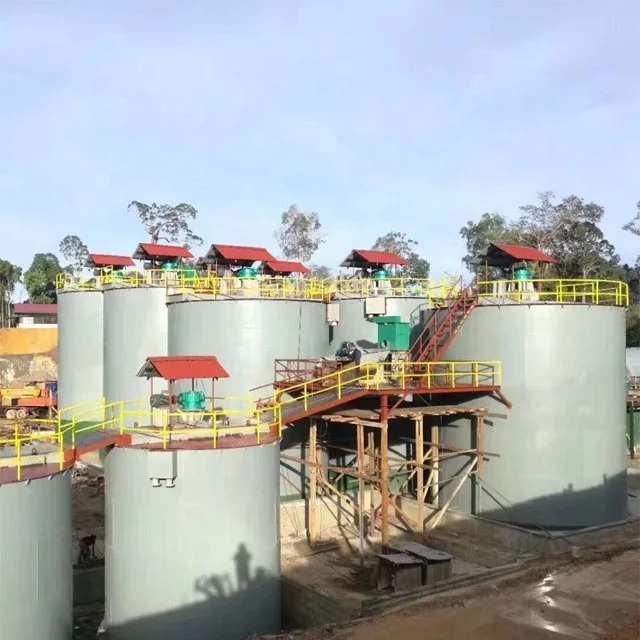 
Gold cyanide leaching tank for mineral processing, NaCN solution leaching process 