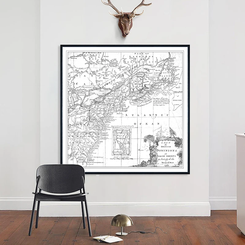 Living Room World Map Poster Painting Wall Art Canvas Print