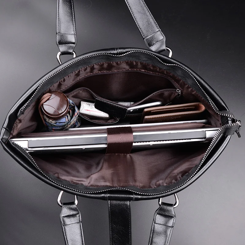 Лидер продаж, профессиональный портативный мужской портфель для ноутбука, мужской офисный портфель из искусственной кожи