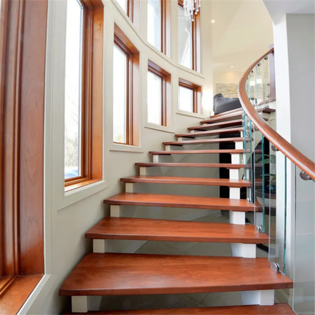 Home Design Interior Staircase Modern Curved Timber Steel Stair