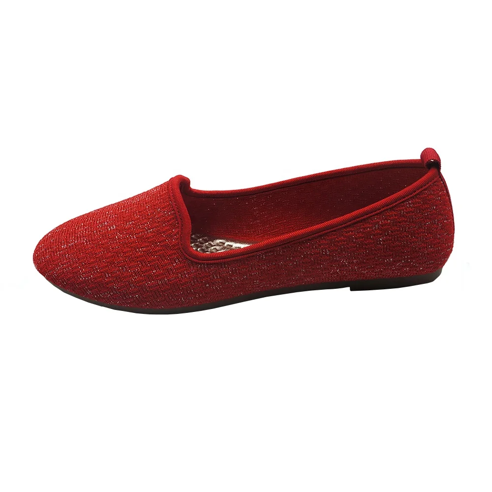 
Breathable flyknitted upper material women shoes female flat shoes 