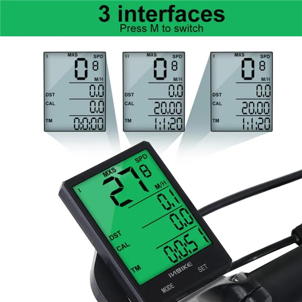 
Multi-Functional Bike Motorbike Computer LCD Luminous Waterproof Odometer Speedometer 