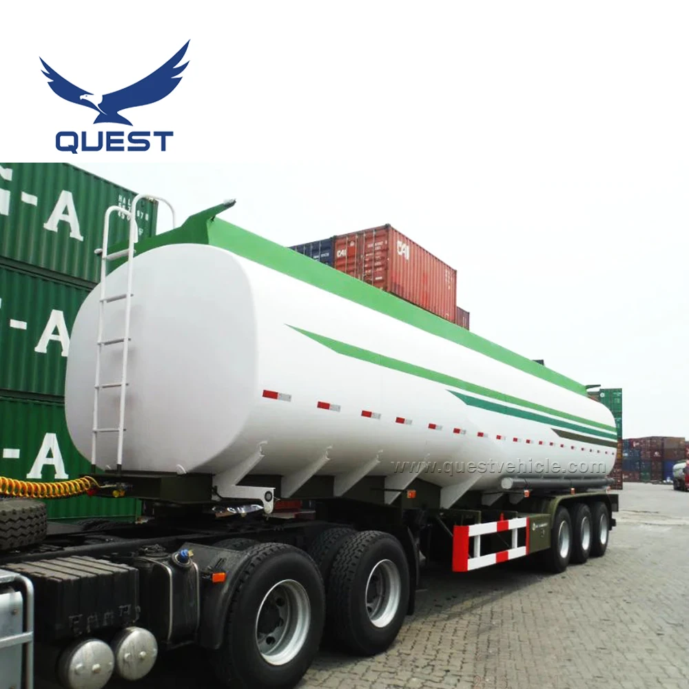 QUEST 40000-50000L Tri-axle carbon steel oil tank/fuel transport tanker semi truck trailer for sale