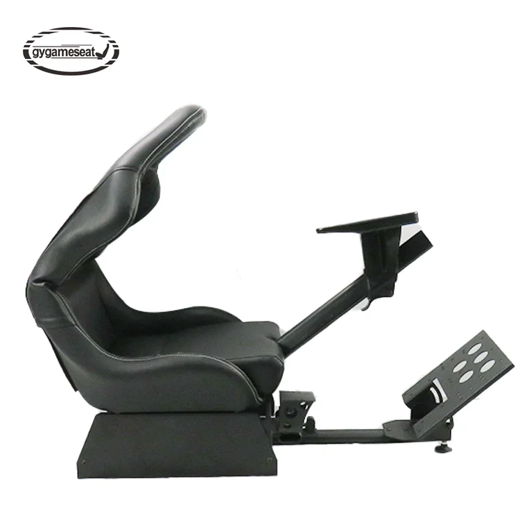 GY Racing Simulator White Gaming Chair with Steering Wheel for PS3 G29 G27