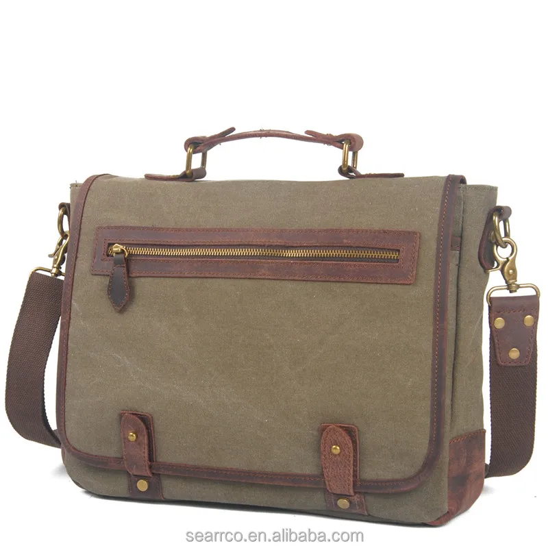 New canvas leather business briefcase laptop bag business bag briefcase for man