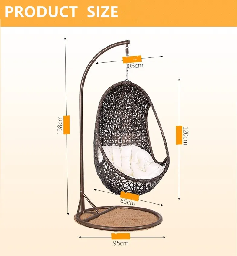 Outdoor garden balcony rattan hang swing chair