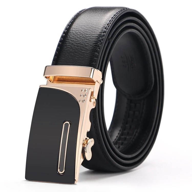 
Embossed Pattern Italian Polo Leather Men Waist Belt 