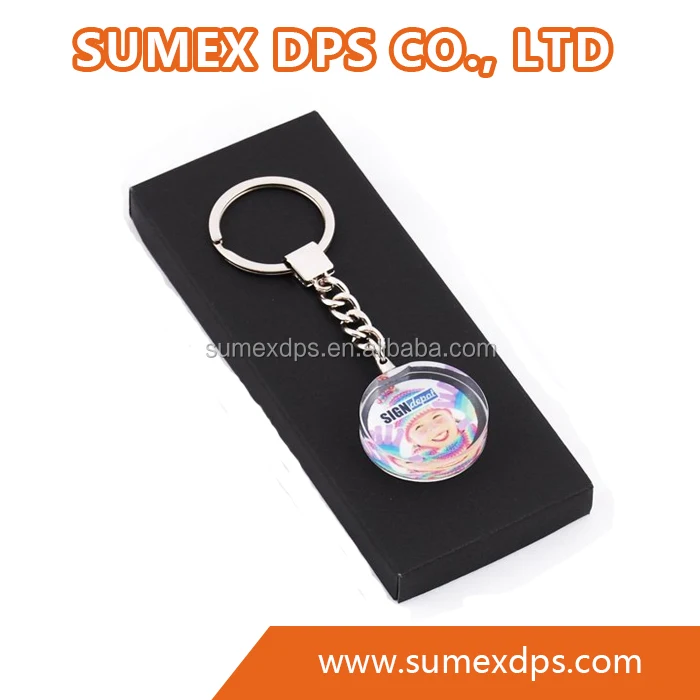 MR.R 3D Sublimation blank Crystal Keyring round for heat transfer printing