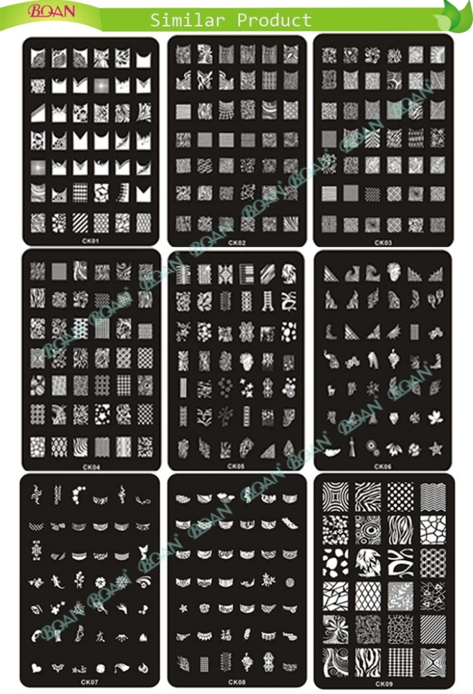 Nail Stamp Plates Image French Full Nail Art Stencil Print Metal Template Designs
