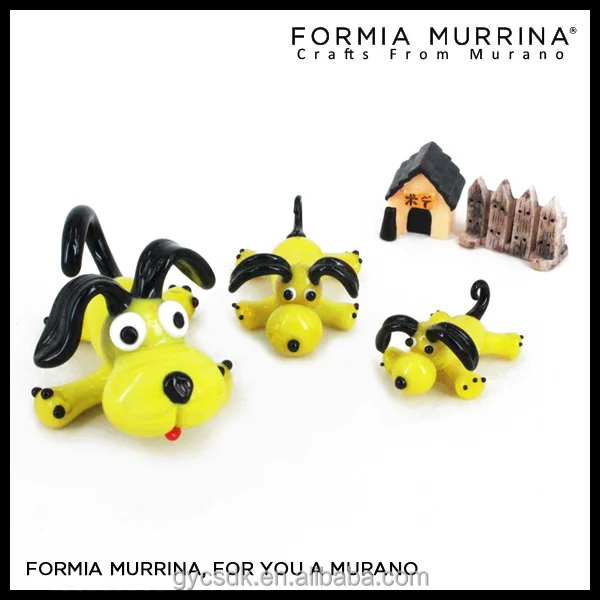 Wholesale fantasy gift set handmade custom small dog glass figurines