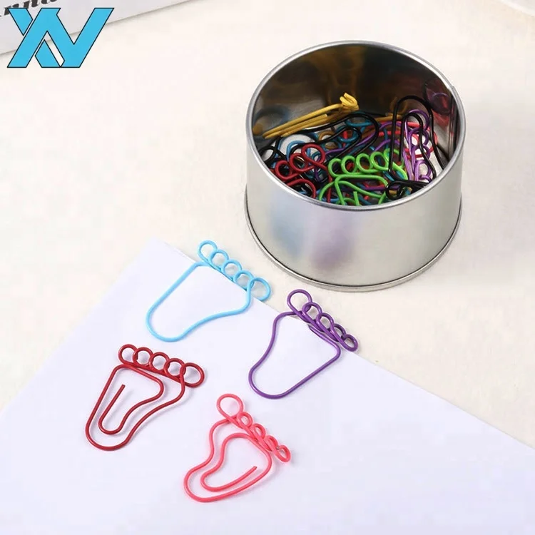 Christmas gifts human foot design metal feet shaped paper clips