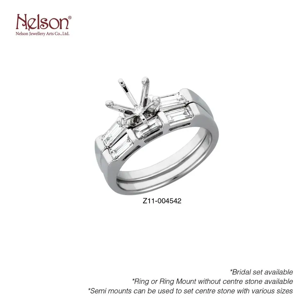 Nelson Jewellery Manufacturer Luxury Anniversary 18K White Yellow Rose Gold Channel Set Diamond Mounting Ring