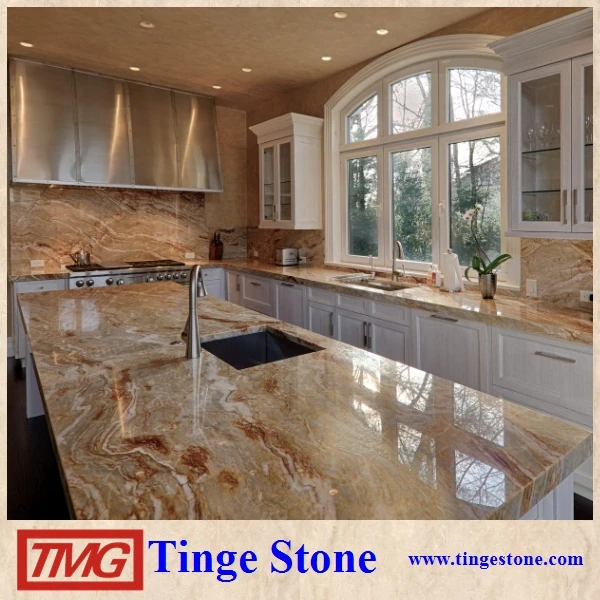 Elegant Luxury Natural Quartzite Slabs For Wall Cladding , countertop