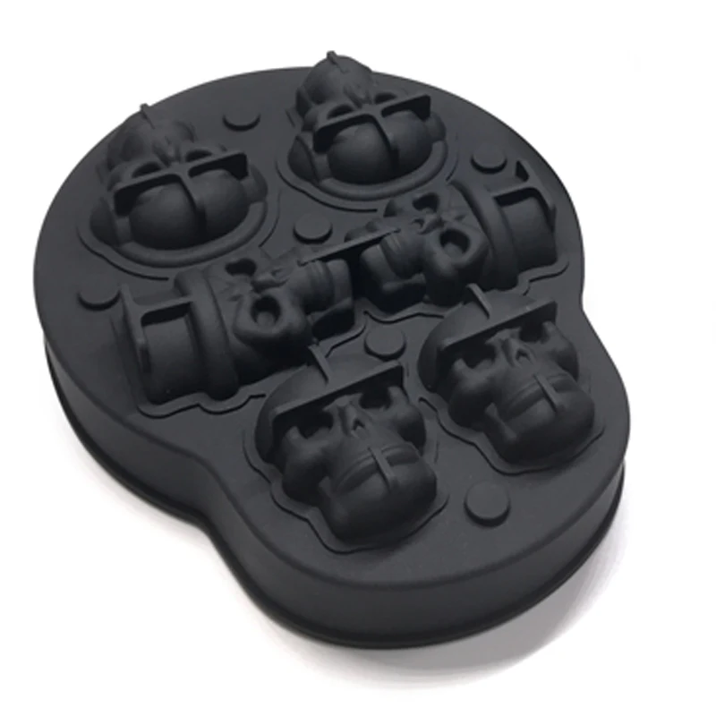 Custom silicone 6 cavity 3d skull ice cube tray soap mold silicone epoxy resin mould