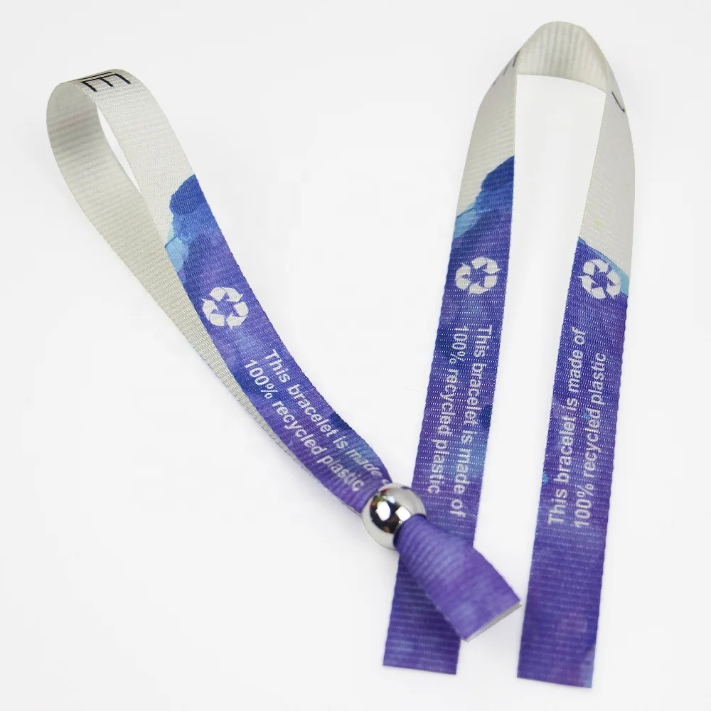 
Eco friendly recycle RPET wristband with custom logo printing 