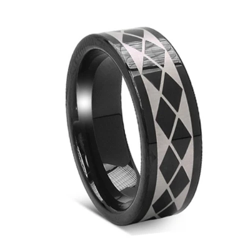 2017 горячей продажи fashionalbe черный покрыло кольцо, кельтский мужские свадебные кольца вольфрама еврейской
