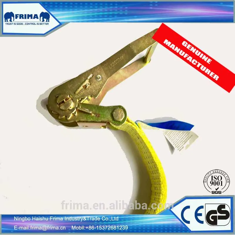 4Ton GS Standard Ratchet Webbing Strap Polyester Tie Down with Metal Handle with 2pcs double J Hooks