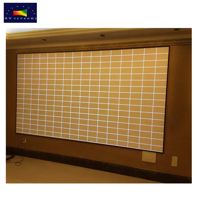 
XY SCREENS 135 inch Woven Acoustically Transparent 4K Thin bezel fixed frame projector screen 