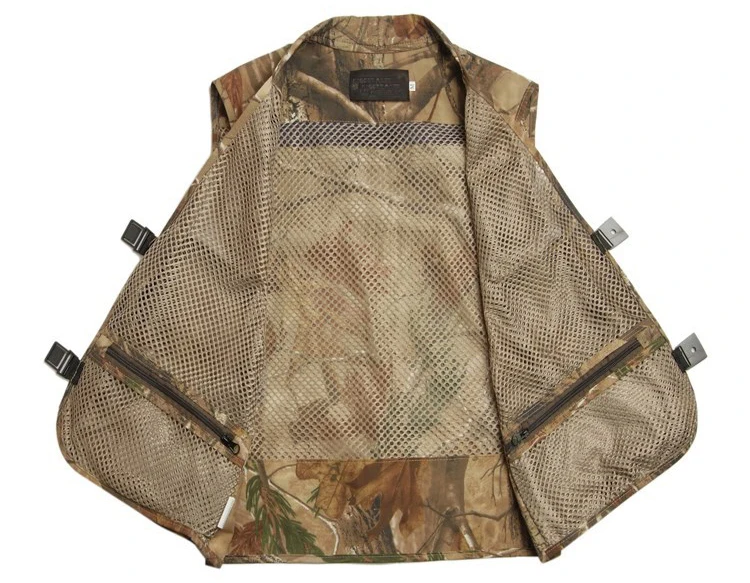 Men Camo Mesh Multi Pockets Camo Fish Hunt Vest Shooting Waistcoat Esporte Sleeveless men fishing Mesh Vest