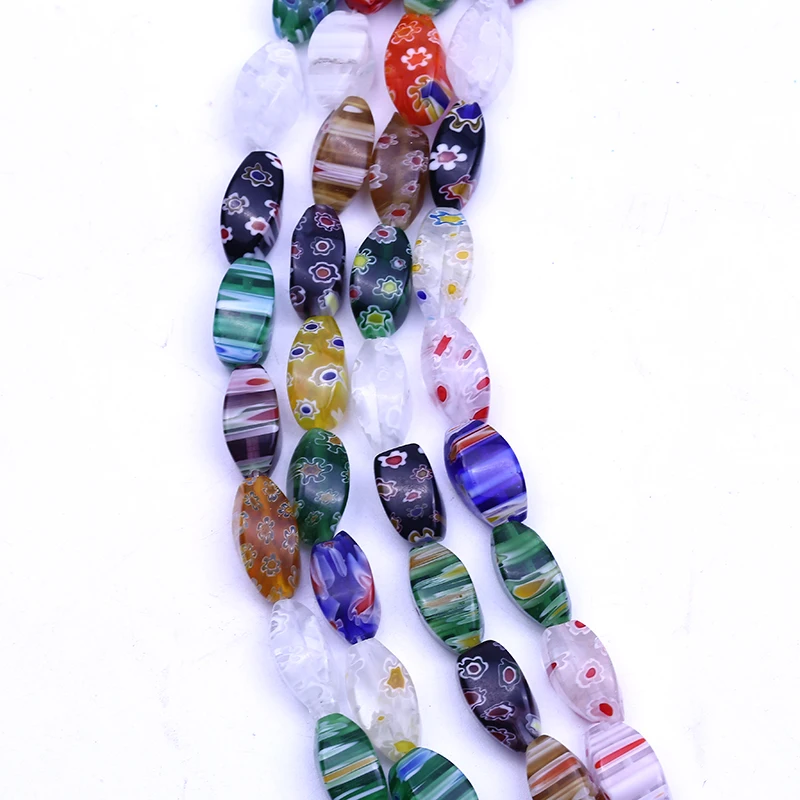 XULIN lampwork stone hollow facet twist millefiori beads