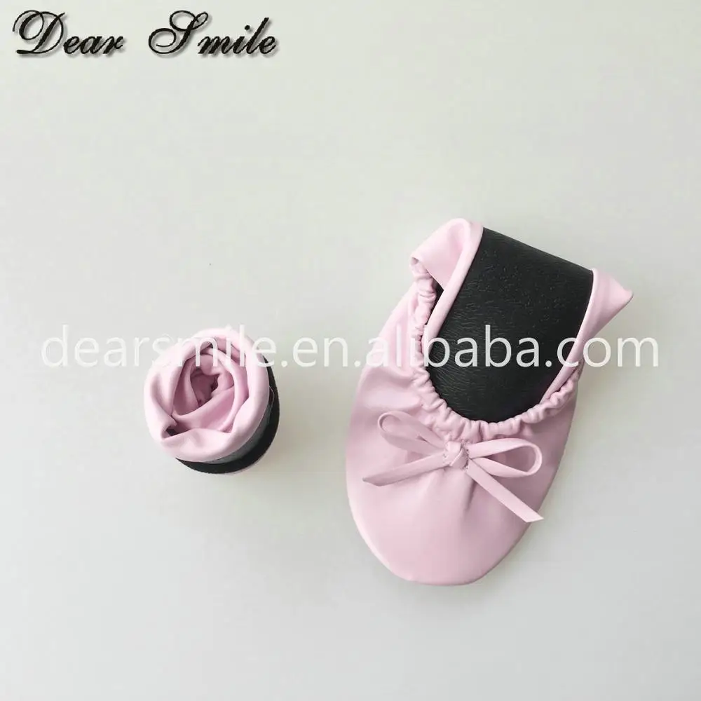 Hot Selling ladies pink flats foldable ballet shoes with bag for driving ,shopping and party dance 2023 free shipping