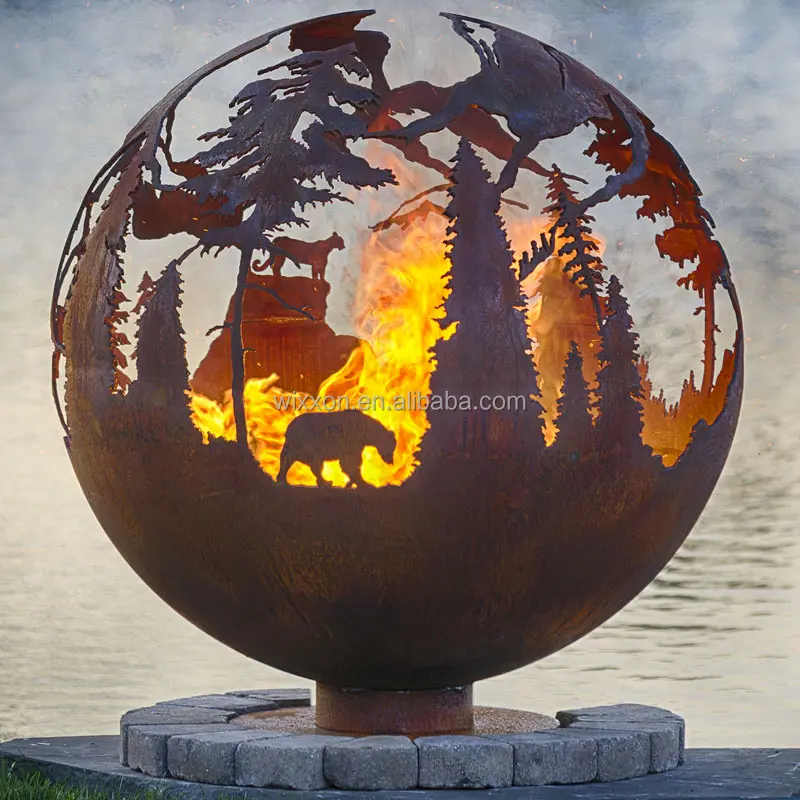 
Outdoor Steel Cauldron Fire Pit 