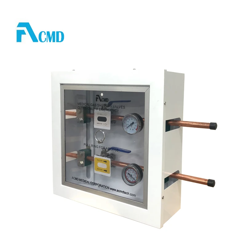 Red Copper Shut Off Medical Oxygen Valve With Box for Oxygen and Vacuum