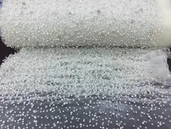 latest fashion french crystal beaded pearl lace fabric for wedding dress