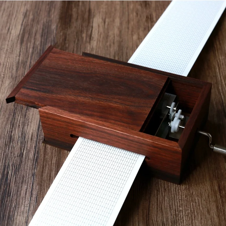 Battery operated hand crank 30 note music box paper with metal punch