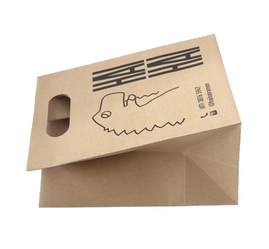 Heavy duty brown kraft paper bag die cut handle