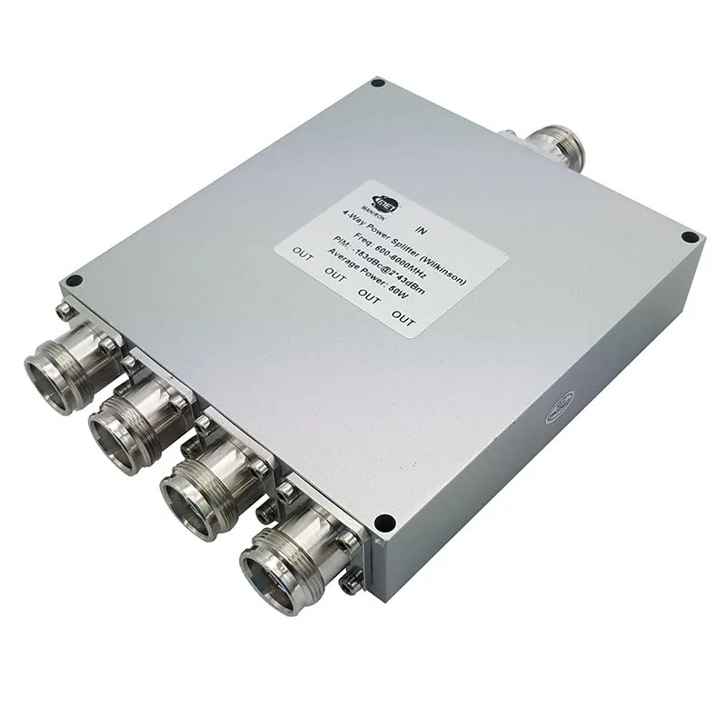 RF 694-3800MHz 4 Way Power Splitter 50W Wilkinson Power Splitter RF Power Divider Low PIM  BTS IBS DAS