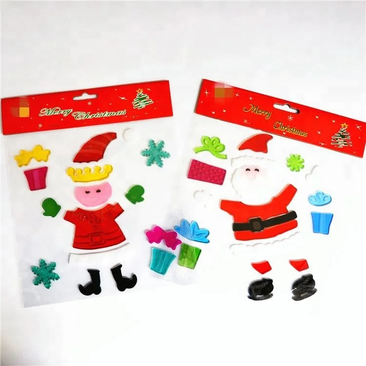 
Santa Claus and Christmas tree window clings 