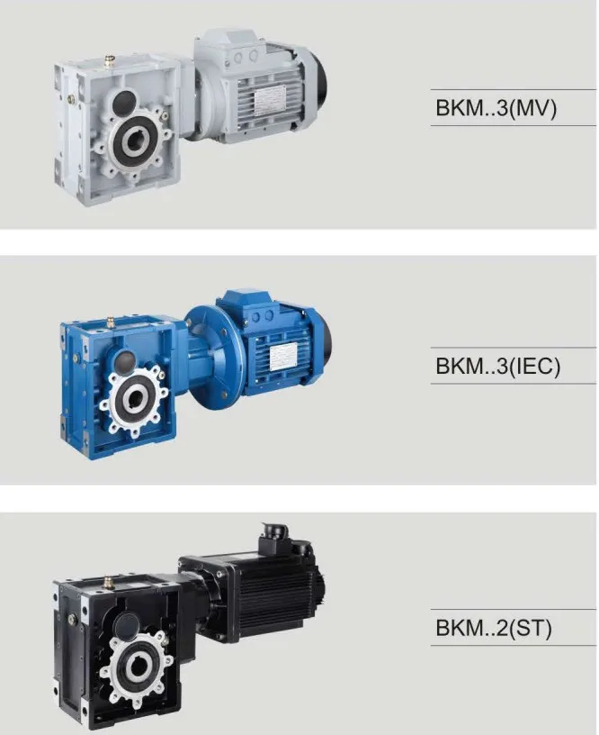 BKM series hypoid gear motor helical speed reducer gear speed reducer gearbox speed reduction gearbox for light industry